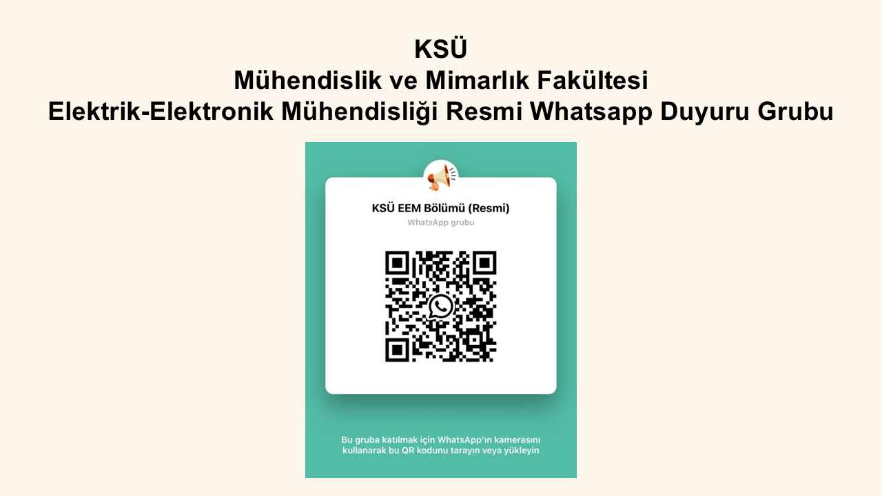 KSÜ EEM Resmi Whatsapp Grubu 